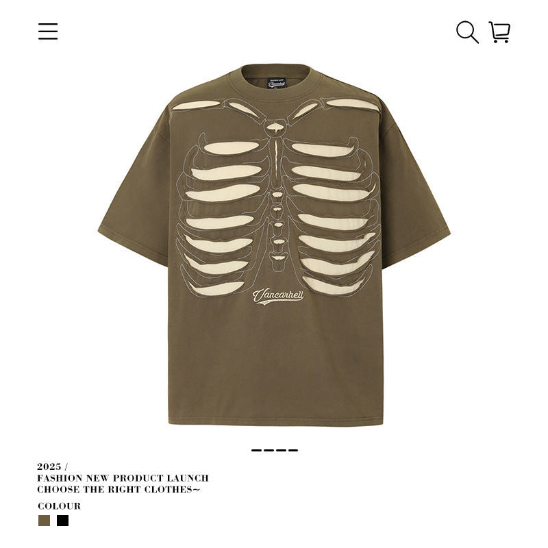 American vintage street T-shirt men's loose cotton