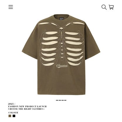 American vintage street T-shirt men's loose cotton