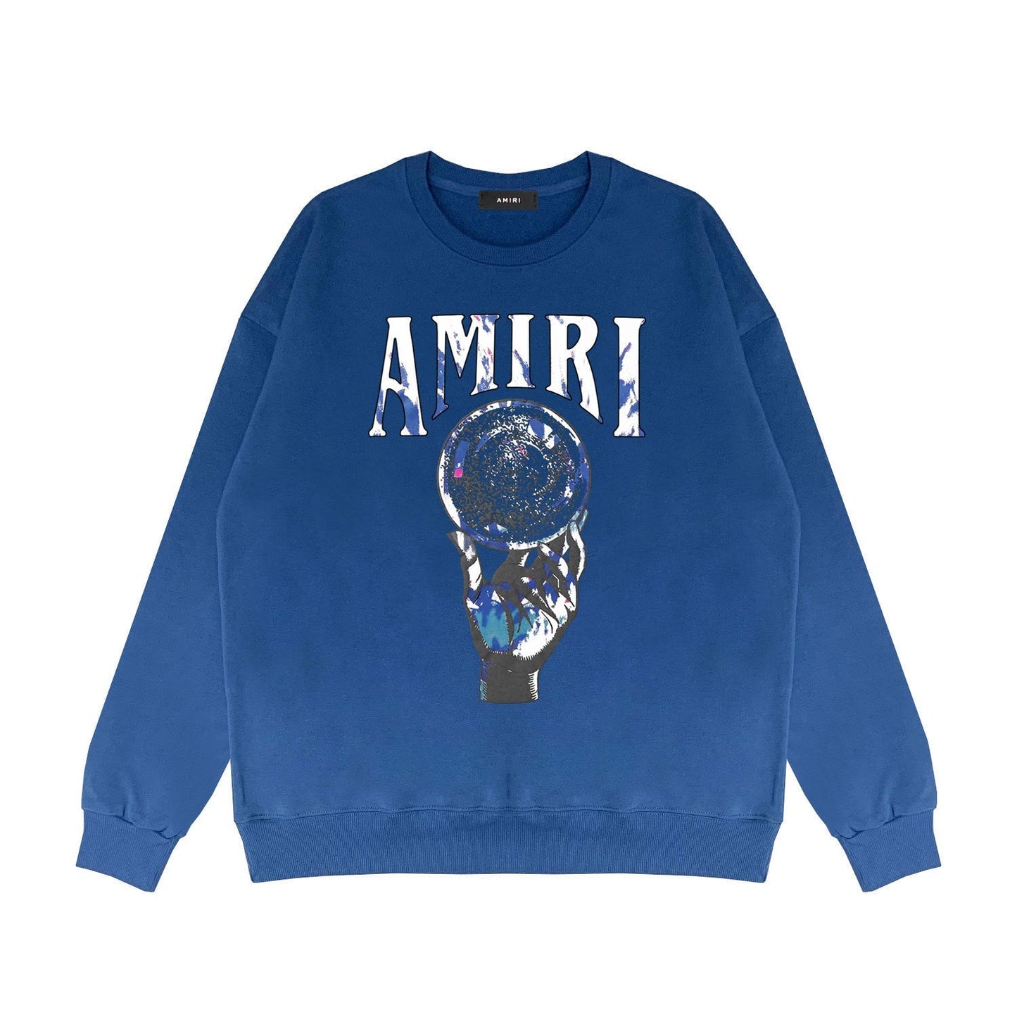 Amiri Long-Sleeve Shirt Personality Printed Crew Neck Sweatshirt