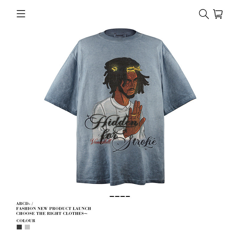 American vintage street T-shirt vintage loose for men and women