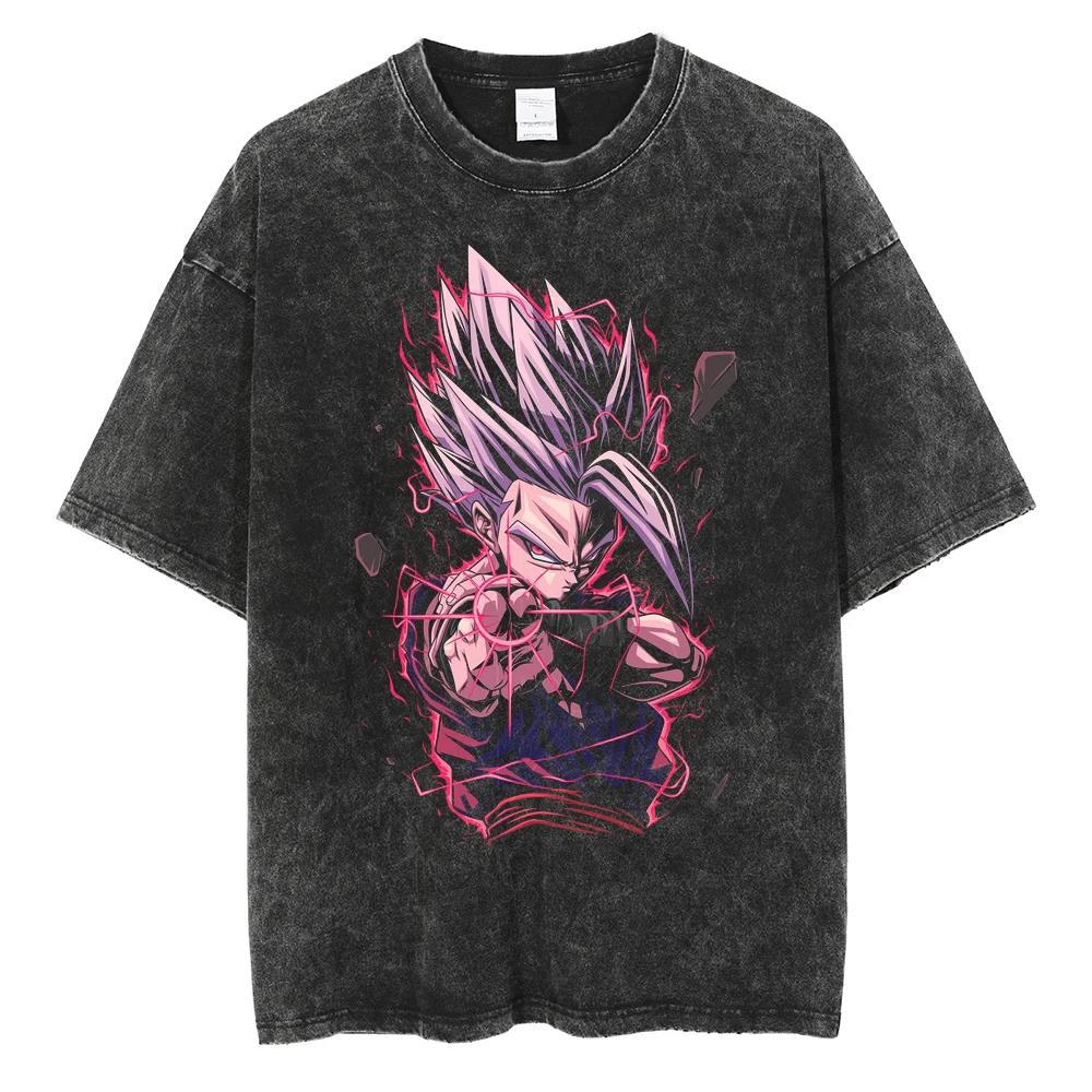 2024Hip Hop Summer Vintage T-Shirt Men Streetwear Japanese