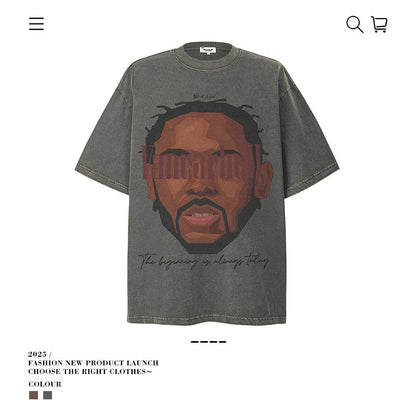 American vintage street T-shirt vintage loose for men and women