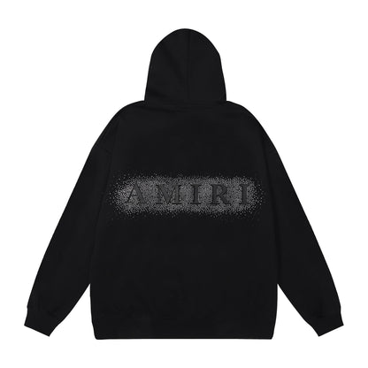 Amiri Hoodie OW Hot Diamond Letter Pattern Pullover Hooded Sweater Men and Women