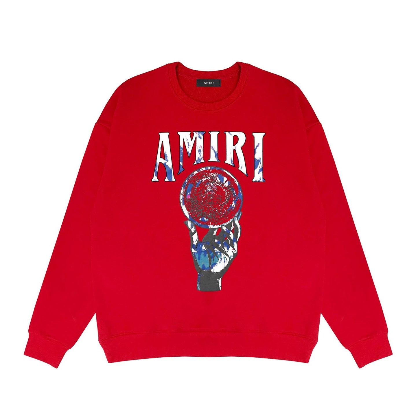 Amiri Long-Sleeve Shirt Personality Printed Crew Neck Sweatshirt