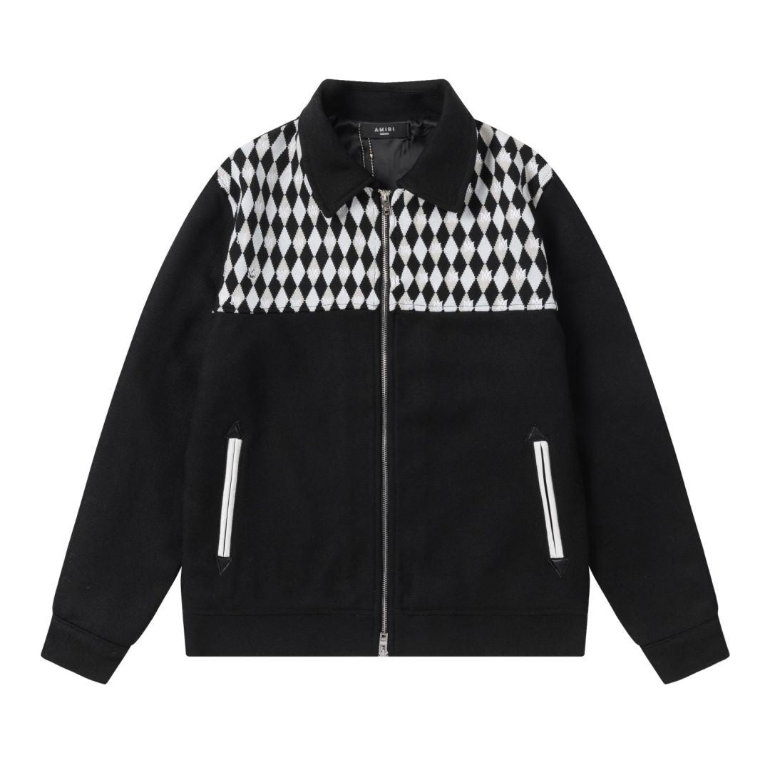 Amiri Jacket autumn and winter AMI stitching embroidery logo for men and women