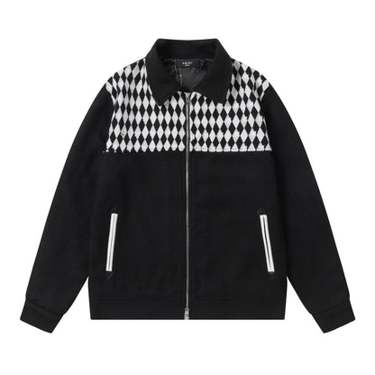 Amiri Jacket autumn and winter AMI stitching embroidery logo for men and women