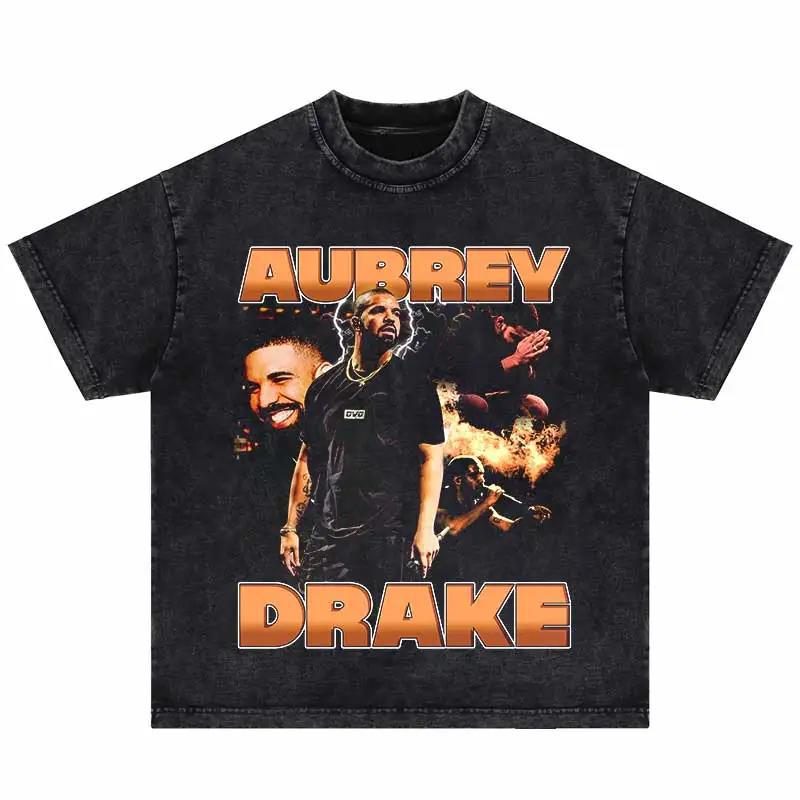 2024Summer Washed Short Sleeve Tshirts Men Hip Hop Portrait (Prat 2)