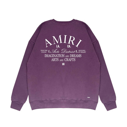 Amiri Long Sleeved Shirt Fashion Brand Crew Sweatshirts round Neck Sweater