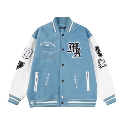 Amiri Jacket Spring and Autumn AMI Pattern Baseball Jacket Jacket Men's and Women's