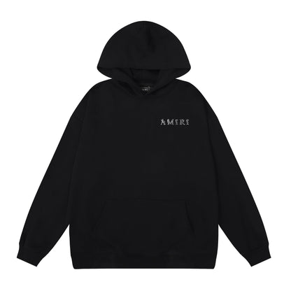 Amiri Hoodie OW Seagrass Alphabet Print Hooded Sweater Men and Women