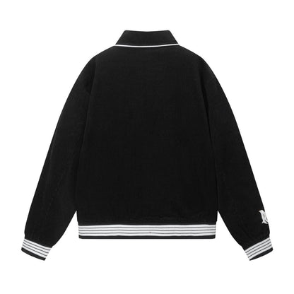 Amiri Jacket AMI Corduroy Embroidered Lapel Baseball Uniform for Men and Women