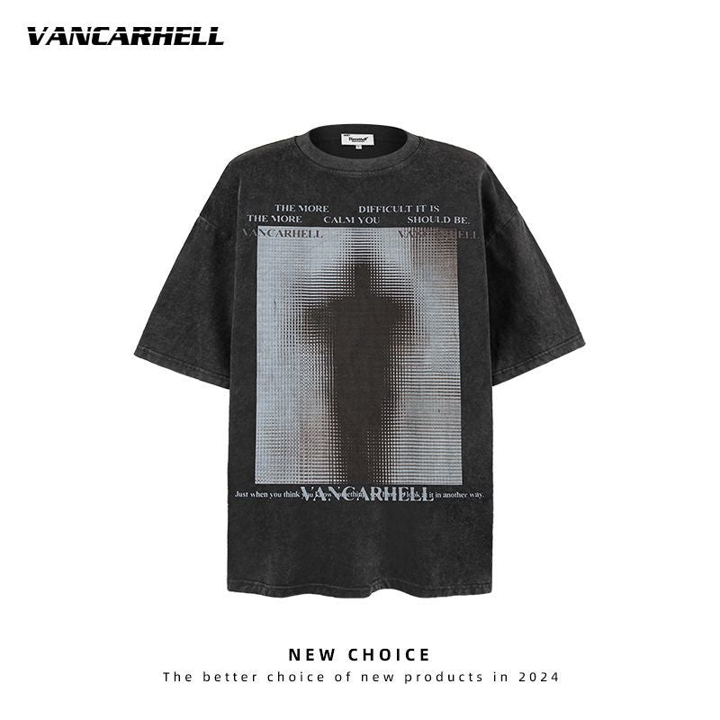 American vintage street T-shirt men's loose top
