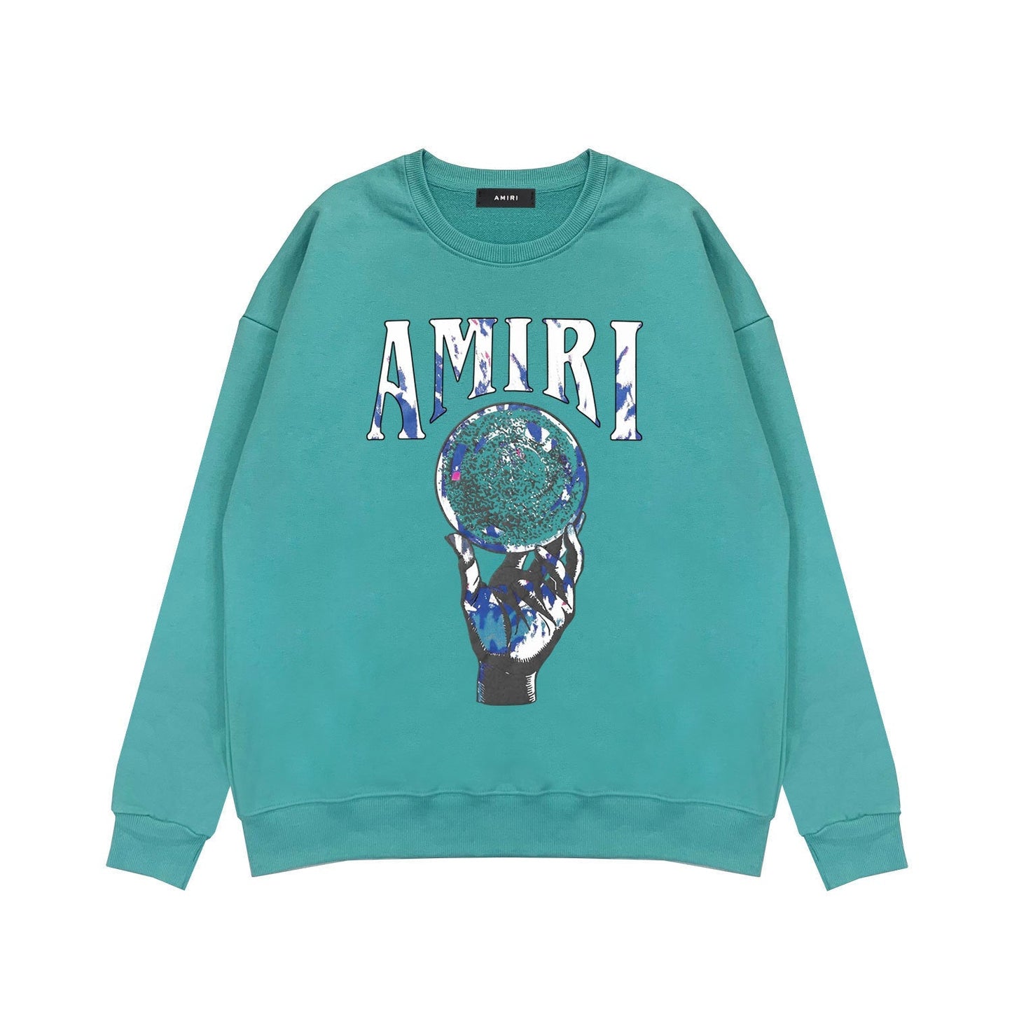 Amiri Long-Sleeve Shirt Personality Printed Crew Neck Sweatshirt