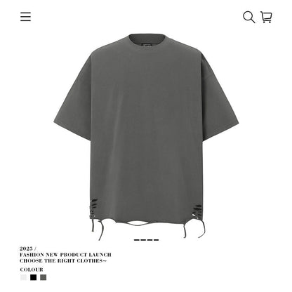 American vintage street T-shirt cotton men loose summer
