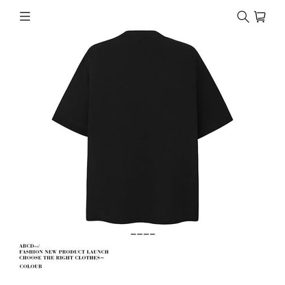 American vintage street T-shirt retro men's summer loose half-sleeved shirt