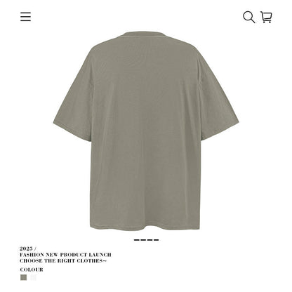 American vintage street T-shirt pure cotton men's and women's summer loose