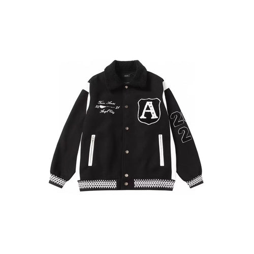 Amiri Jacket AMI Embroidered Casual Long Sleeve Baseball Uniform for Men and Women