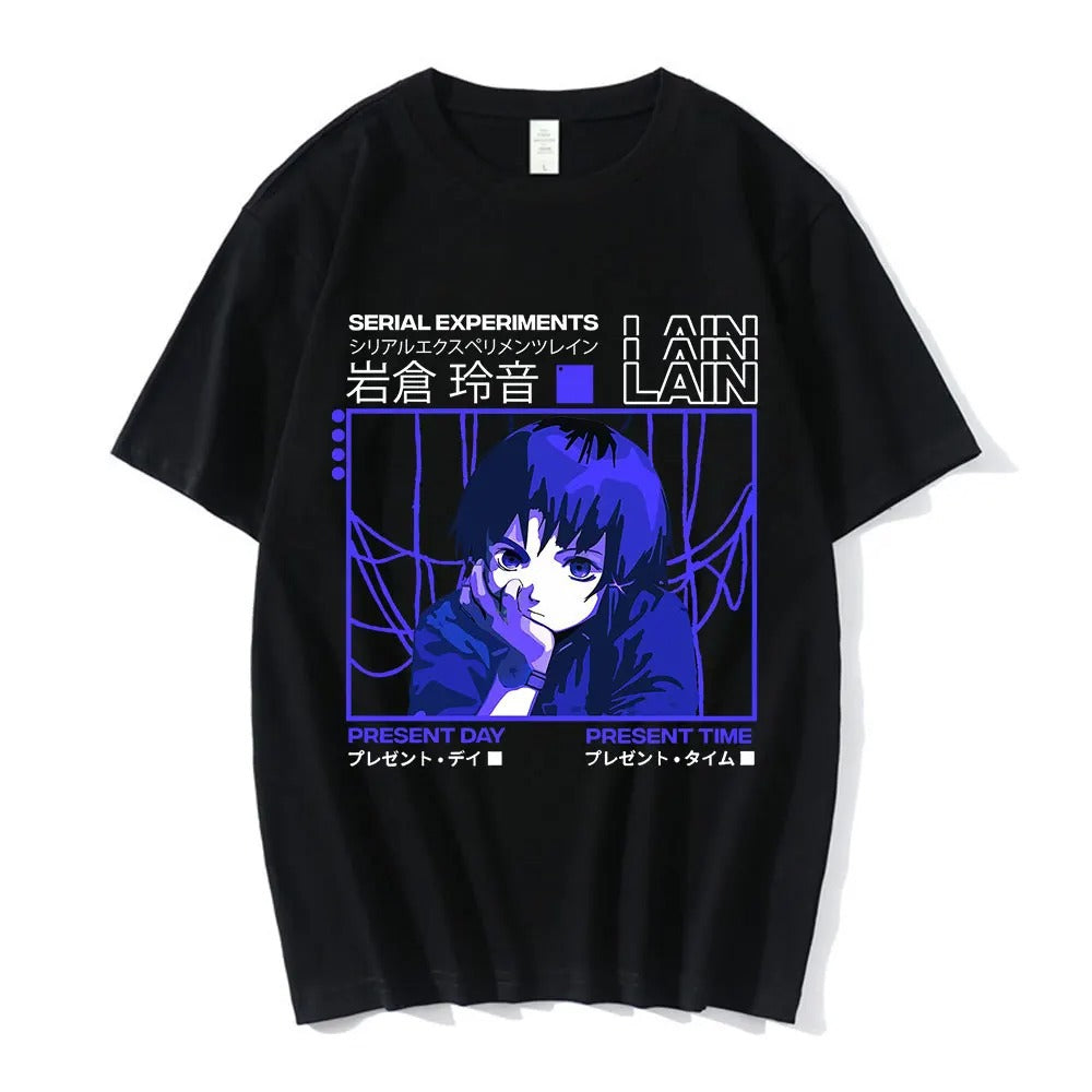 2024Anime Print Serial Experiments Lain  Cotton T-Shirt
