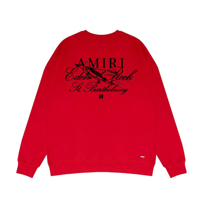 Amiri Long Sleeved Shirt Fashion Brand Crew Sweatshirts round Neck Sweater