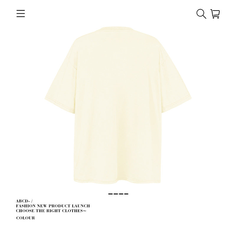 American vintage street T-shirt pure cotton men's and women's summer loose