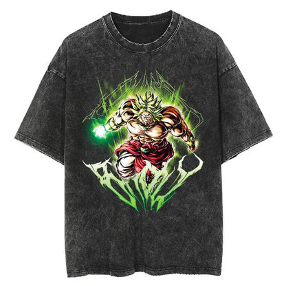 2024Men Tshirt Washed Black Vintage Japanese Anime Dragon (Prat 2)