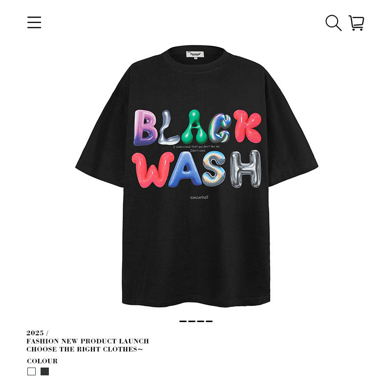 American vintage street T-shirt men's loose casual half-sleeved shirt