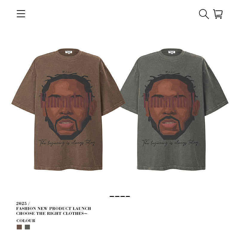 American vintage street T-shirt vintage loose for men and women