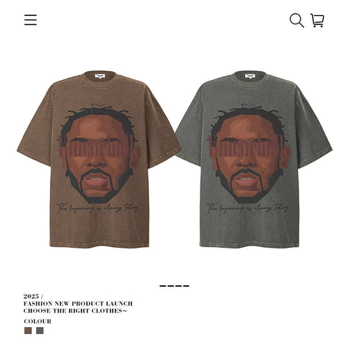 American vintage street T-shirt vintage loose for men and women