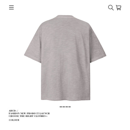 American vintage street T-shirt pure cotton men's and women's summer loose
