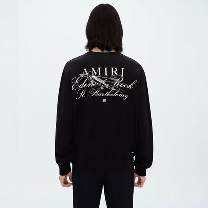Amiri Long Sleeved Shirt Fashion Brand Crew Sweatshirts round Neck Sweater