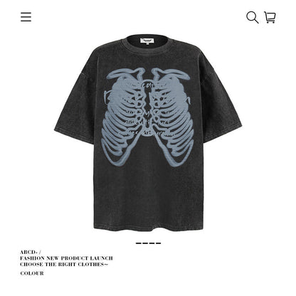 American vintage street T-shirt men's loose cotton
