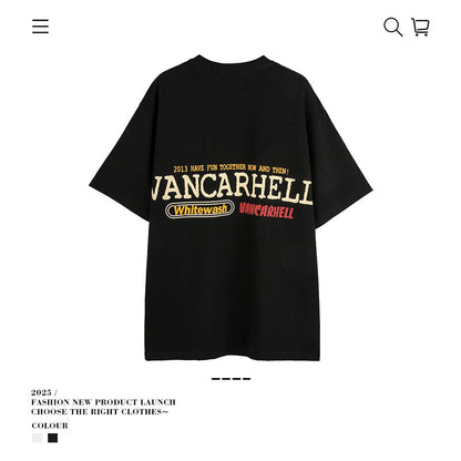 American vintage street T-shirt men's loose top