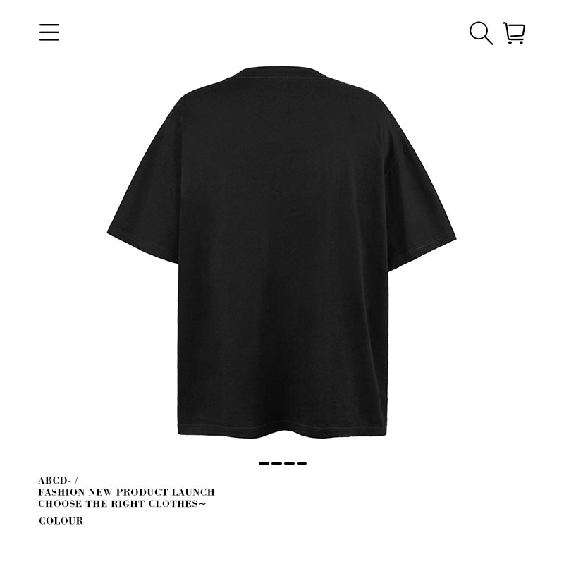 American vintage street T-shirt pure cotton men's and women's summer loose