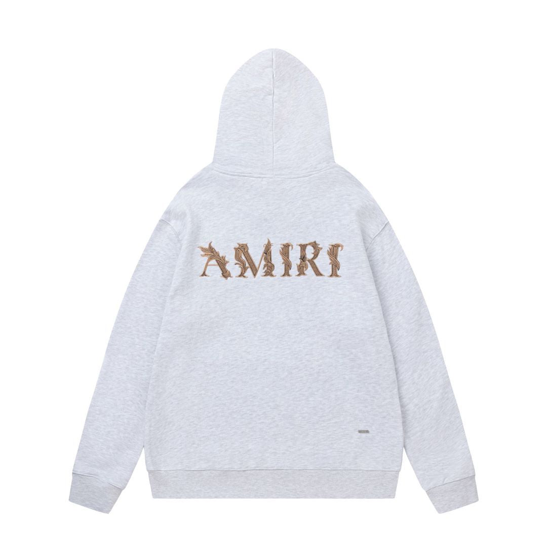 Amiri Hoodie AMI Lace Embroidery Letter Pattern Hooded Sweater for Men and Women