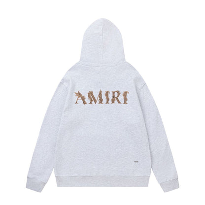 Amiri Hoodie AMI Lace Embroidery Letter Pattern Hooded Sweater for Men and Women