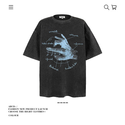 American vintage street T-shirt men's loose cotton