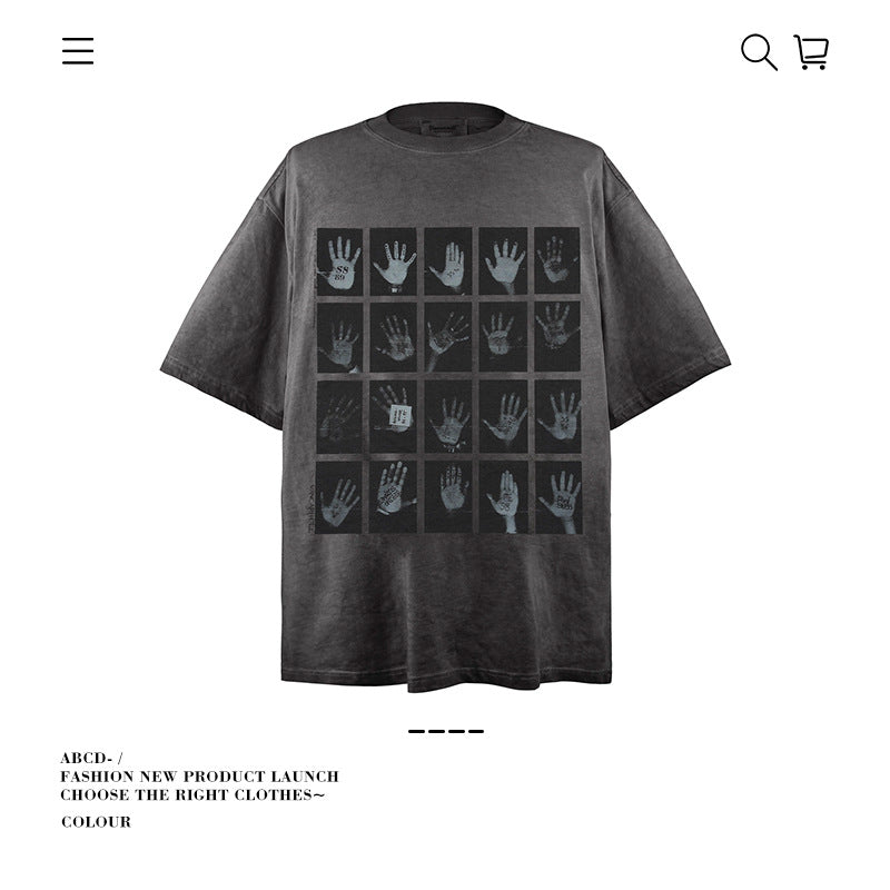 American vintage street T-shirt men's loose cotton