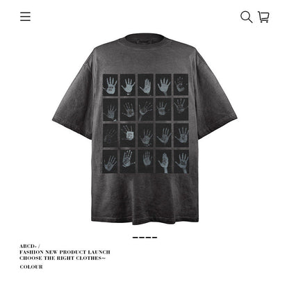 American vintage street T-shirt men's loose cotton