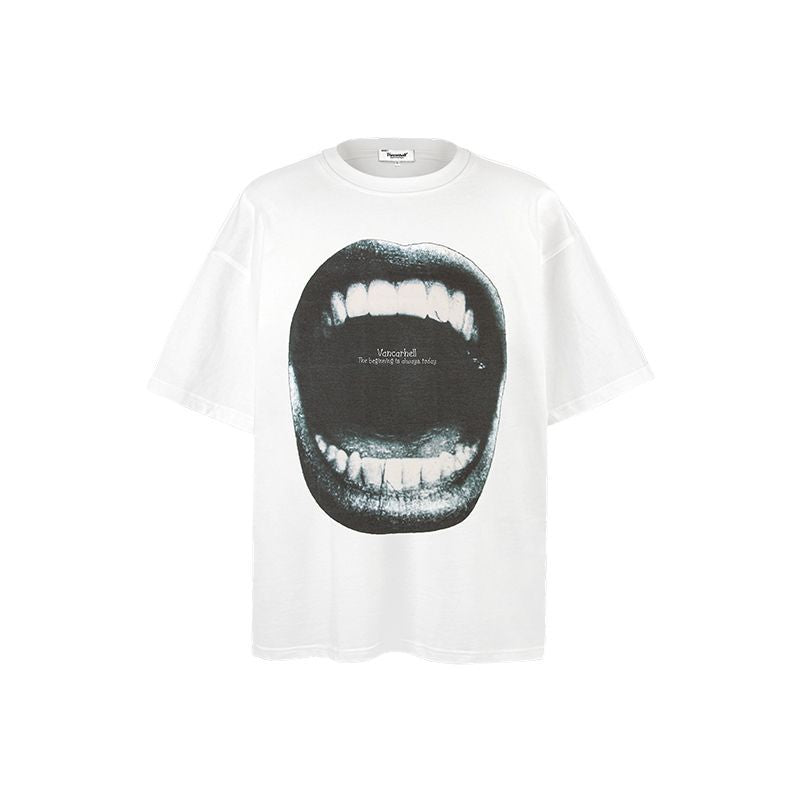 American vintage street T-shirt retro men loose summer