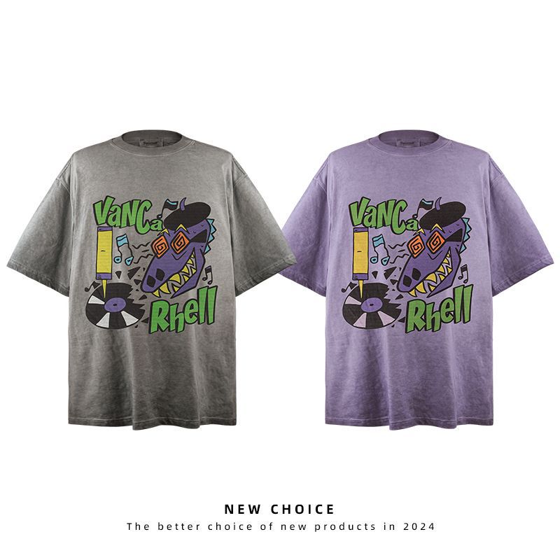 American vintage street T-shirt vintage men's summer loose