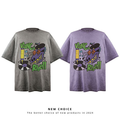 American vintage street T-shirt vintage men's summer loose