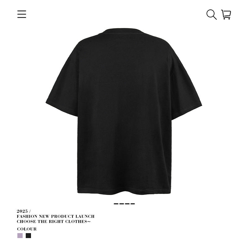 American vintage street T-shirt men's and women's summer loose