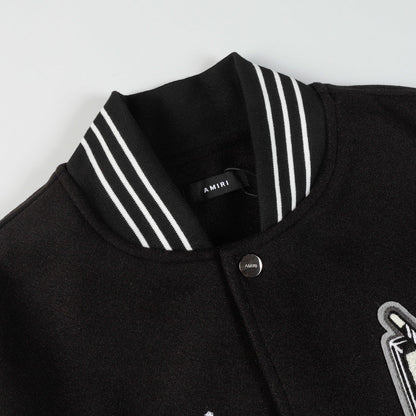 Amiri Jacket AMI Pattern Baseball Jacket Jacket Men's and Women's