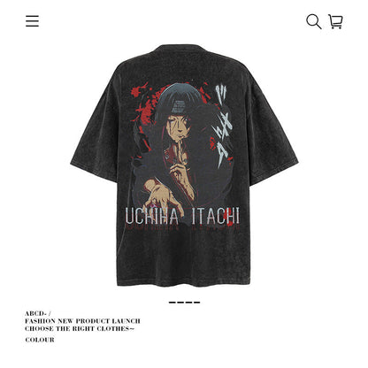 American vintage street T-shirt pure cotton men's and women's summer loose