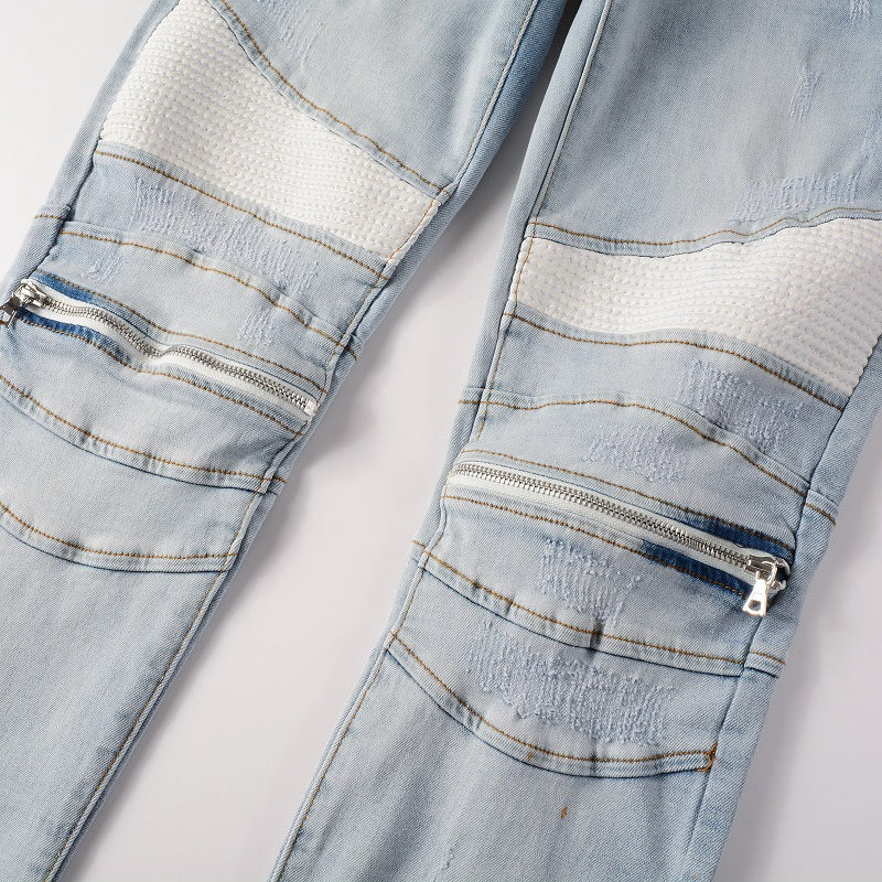 Amiri Jeans Vintage Slim-Fit Zipper Decoration #6630