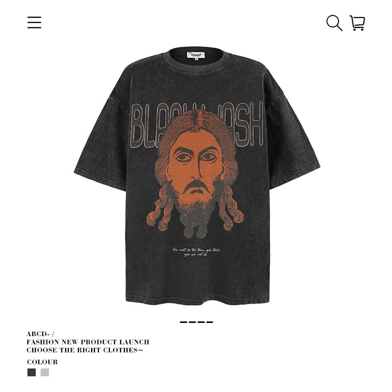 American vintage street T-shirt vintage loose for men and women