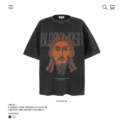 American vintage street T-shirt vintage loose for men and women