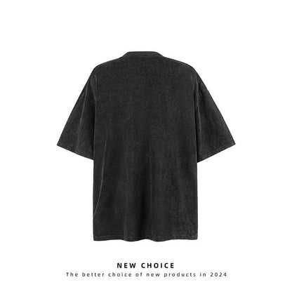 American vintage street T-shirt retro men's loose top