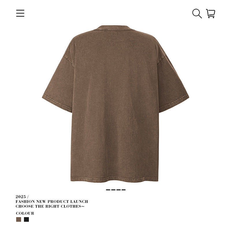 American vintage street T-shirt vintage cotton summer boys