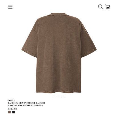 American vintage street T-shirt vintage cotton summer boys
